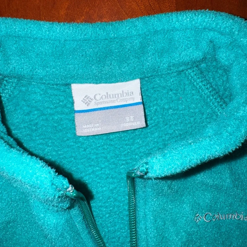 Columbia Teal Zip-Up Fleece Pullover - Picture 2 of 4